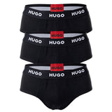 HUGO Herren Slips, 3er Pack - Hip Briefs Triplet Pack, Logo, Cotton Stretch