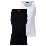 HUGO Herren Unterhemd, 2er Pack - Tank Top Twin Pack, Doppelripp, Cotton Stretch
