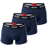 HUGO Herren Boxer Shorts, 3er Pack - Trunks Triplet Pack, Logo, Cotton Stretch