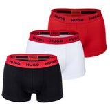 HUGO Herren Boxer Shorts, 3er Pack - Trunks Triplet Pack, Logo, Cotton Stretch