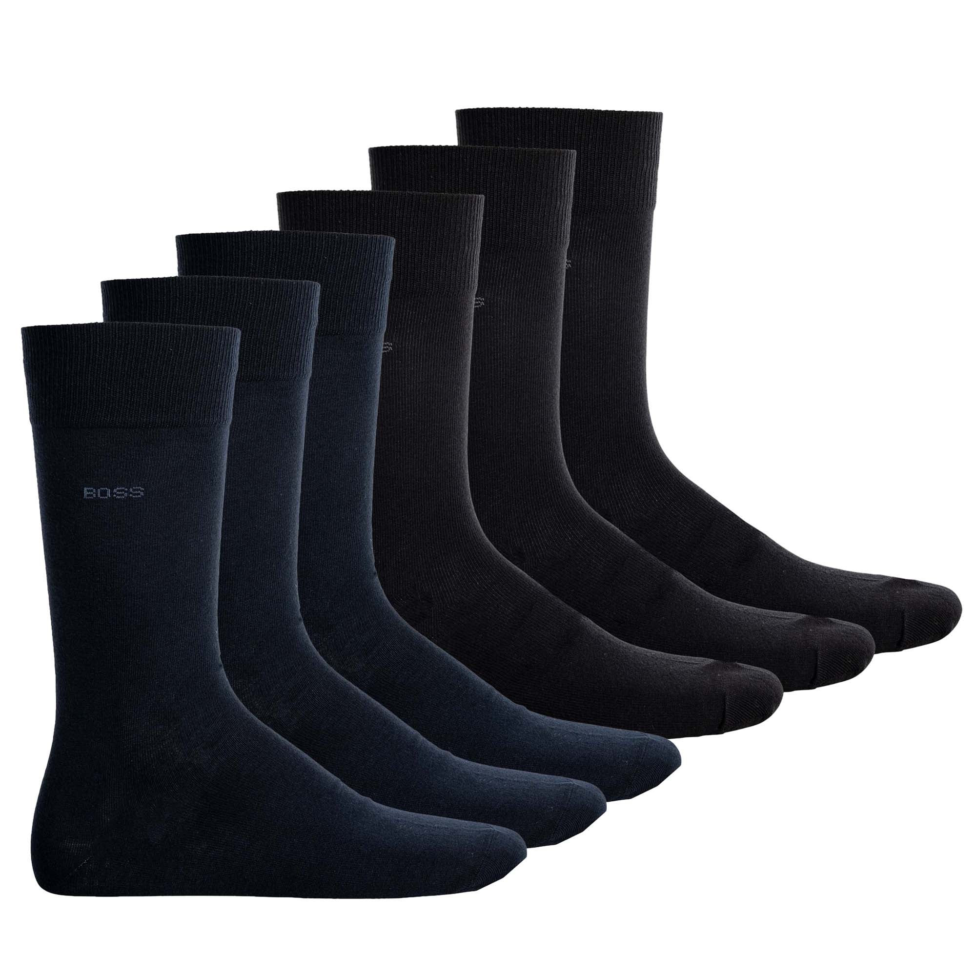 HUGO BOSS Herren Socken, 6er Pack - Finest Soft Cotton, Threepack RS Uni 