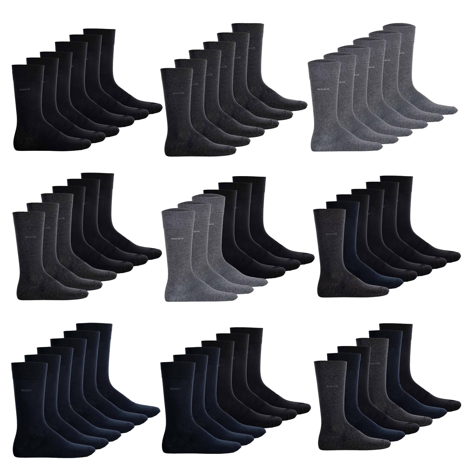 HUGO BOSS Herren Socken, 6er Pack - Finest Soft Cotton, Threepack RS Uni 