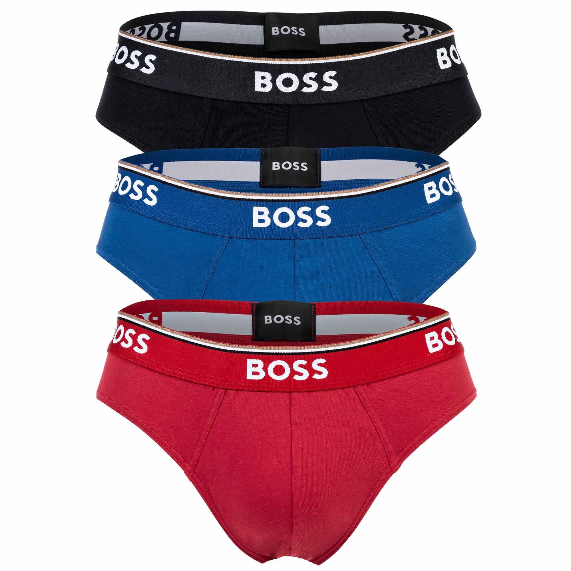 BOSS Herren Slips, 3er Pack - Briefs 3P Power, Cotton Stretch, Logo, einfarbig