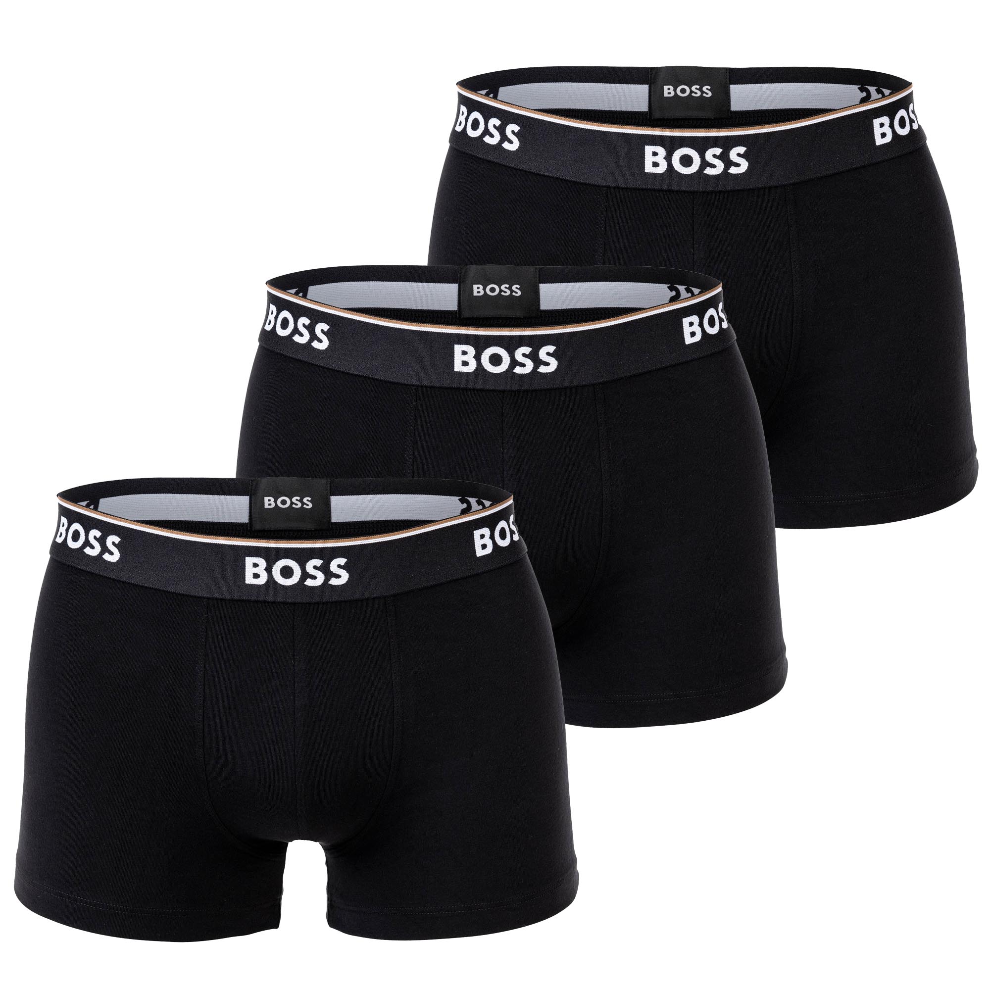 BOSS Men's Trunks, 3-pack - 3P Power, Boxer Shorts, Cotton Stretch, Logo, uni
