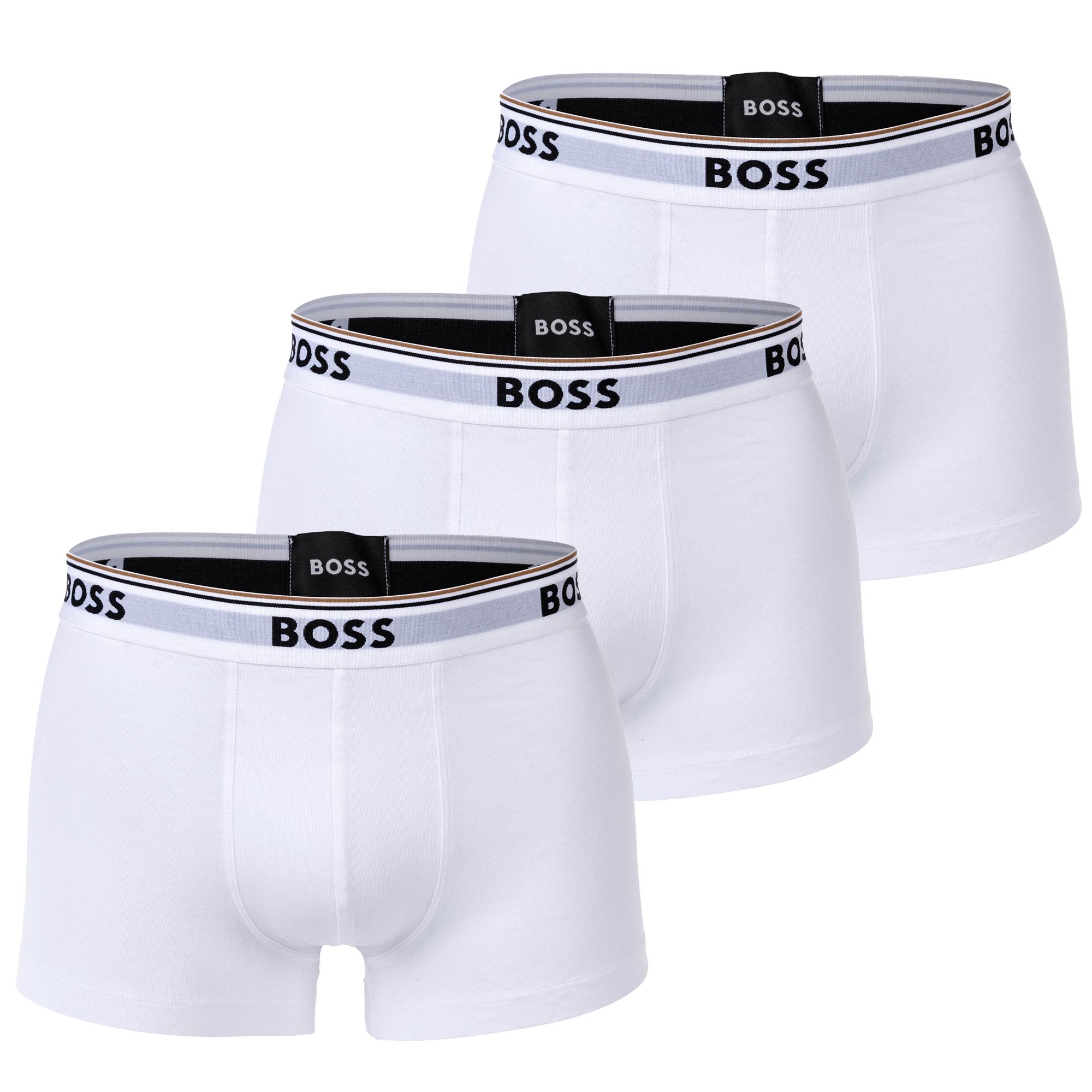 BOSS Herren Trunks, 3er Pack - 3P Power, Boxershorts, Cotton Stretch, Logo, uni