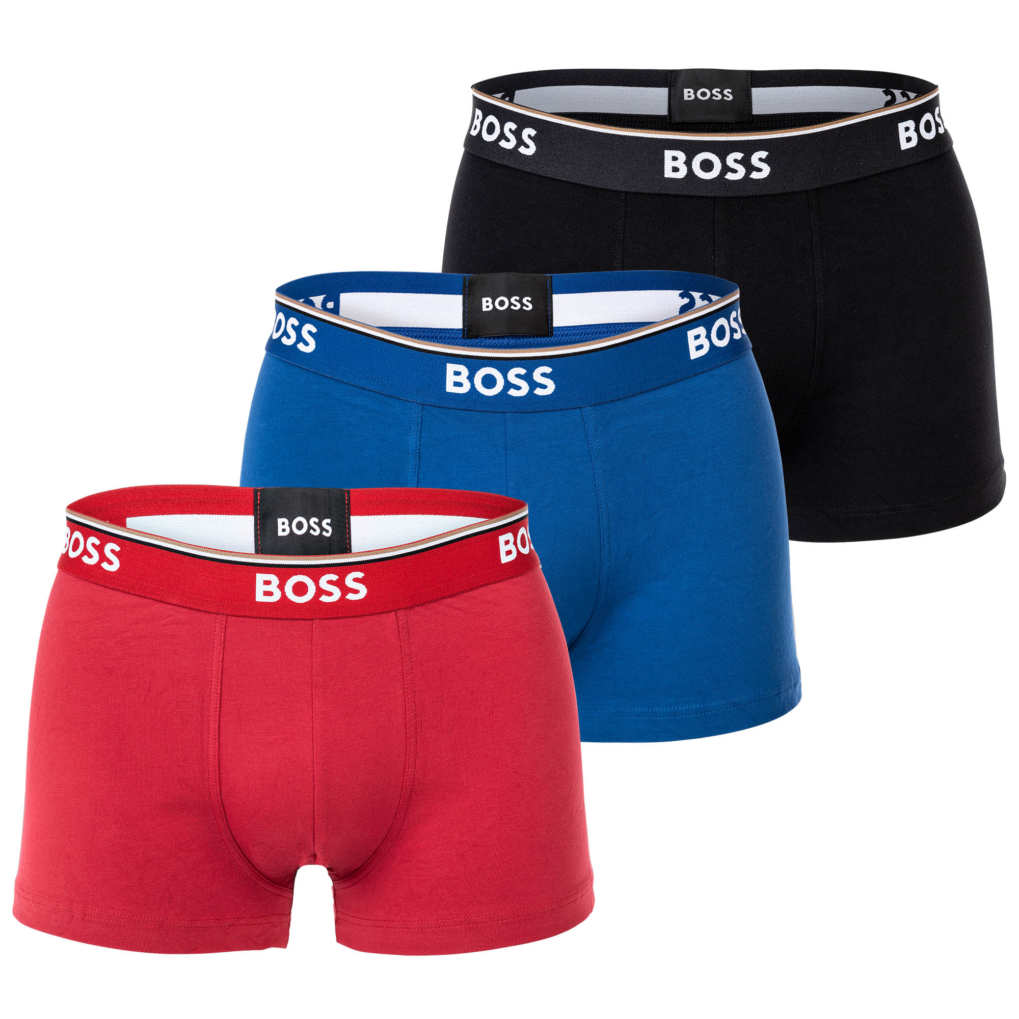 BOSS Herren Trunks, 3er Pack - 3P Power, Boxershorts, Cotton Stretch, Logo, uni