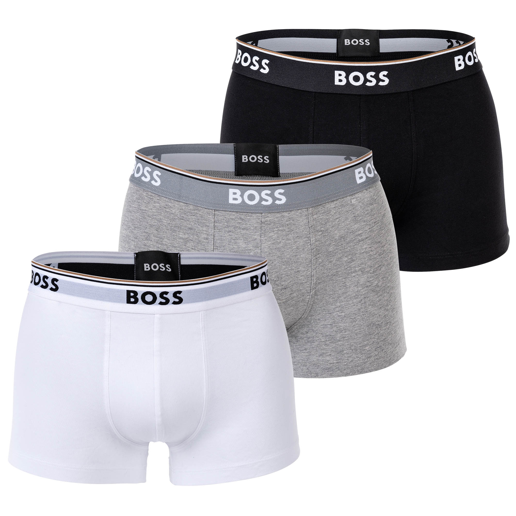 BOSS Herren Trunks, 3er Pack - 3P Power, Boxershorts, Cotton Stretch, Logo, uni