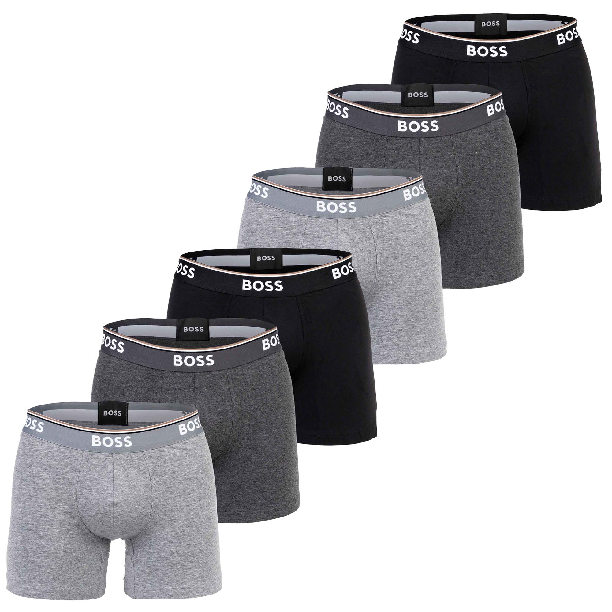 BOSS Herren Boxershorts, 6er Pack - Boxer Briefs 6P Power, Cotton Stretch, Logo