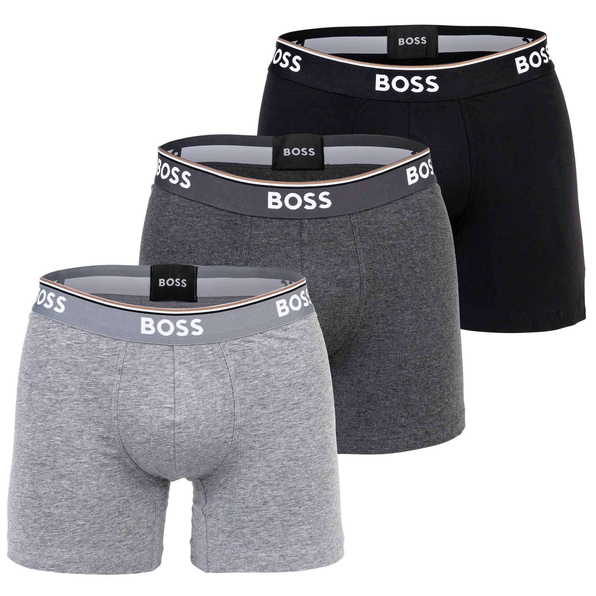 BOSS Herren Boxershorts, 3er Pack - Boxer Briefs 3P Power, Cotton Stretch, Logo