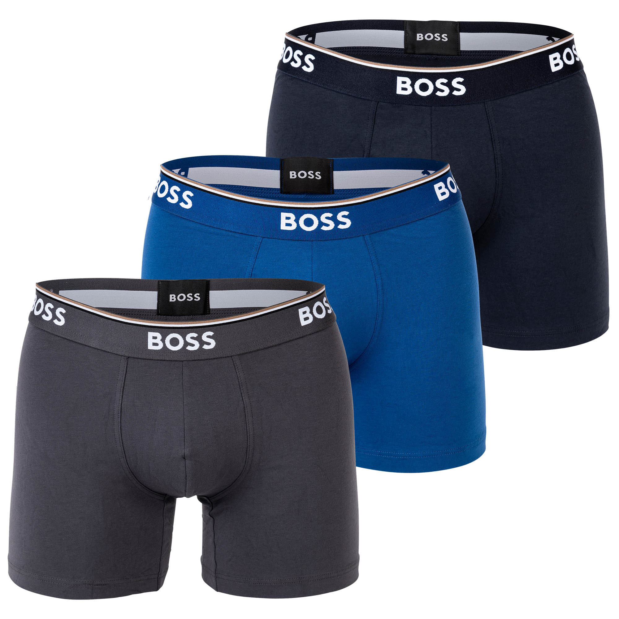 BOSS Herren Boxershorts, 3er Pack - Boxer Briefs 3P Power, Cotton Stretch, Logo