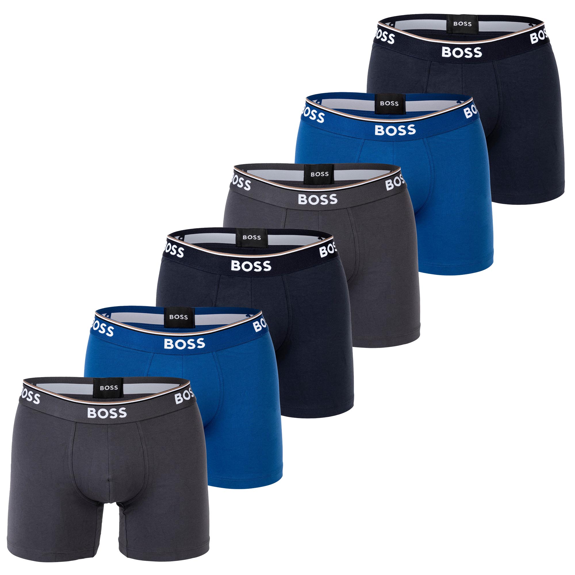 BOSS Herren Boxershorts, 6er Pack - Boxer Briefs 6P Power, Cotton Stretch, Logo
