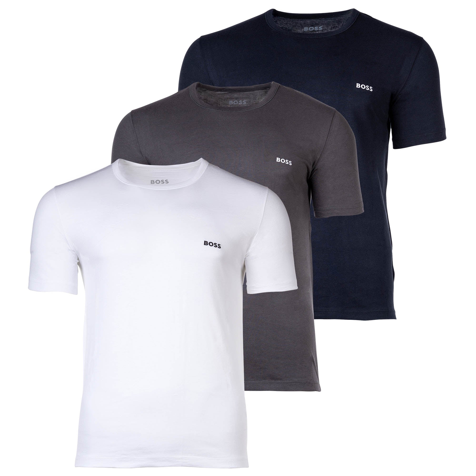 BOSS Men's T-shirt, 3-pack - RN 3P Classic, round neck, short sleeve, cotton, plain