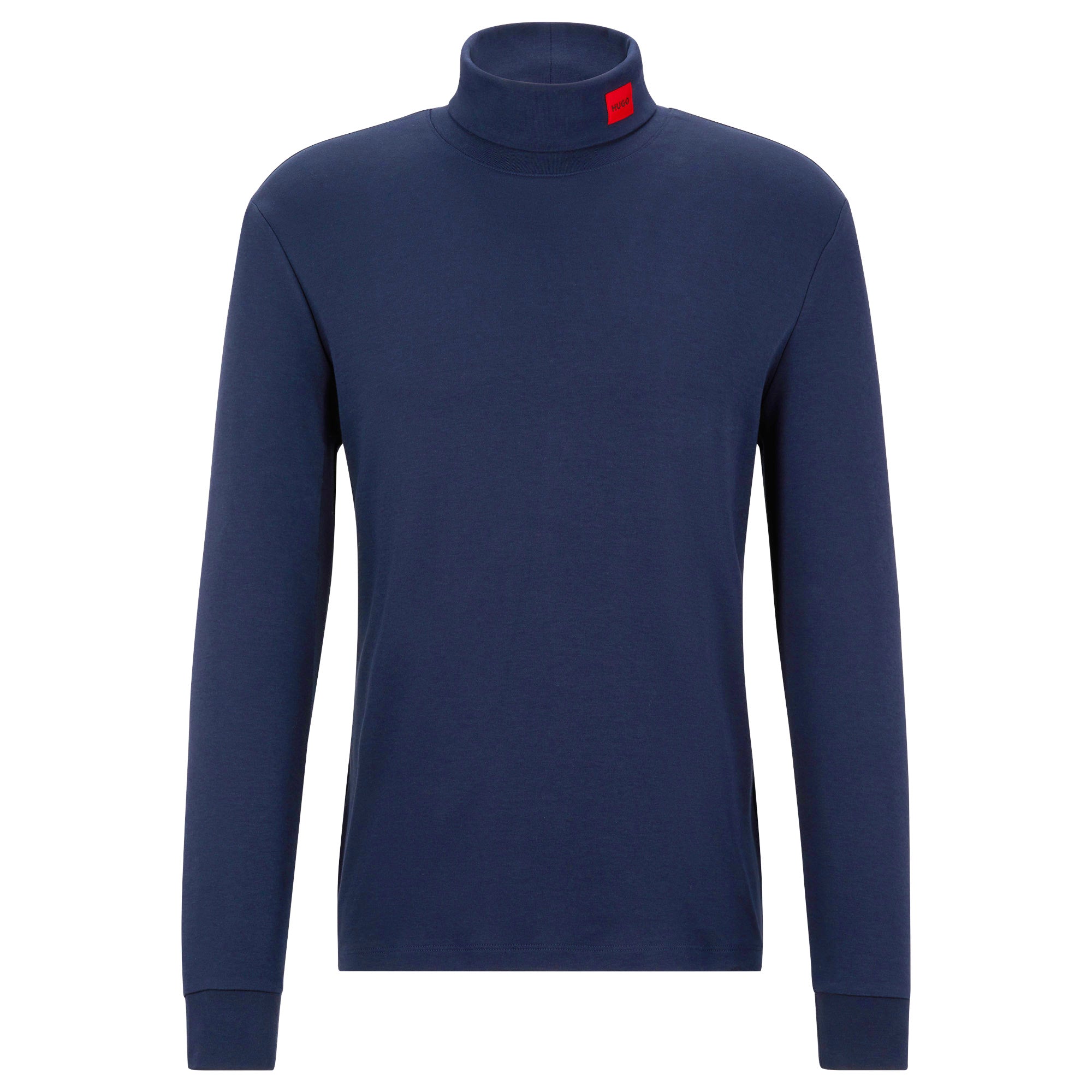 HUGO Herren Longsleeve - DEROLLO224, Stehkragen, Langarm Shirt, Cotton Stretch