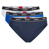 HUGO Damen Slips, 3er Pack - TRIPLET BRIEF STRIPE, Cotton Stretch, Logo, uni