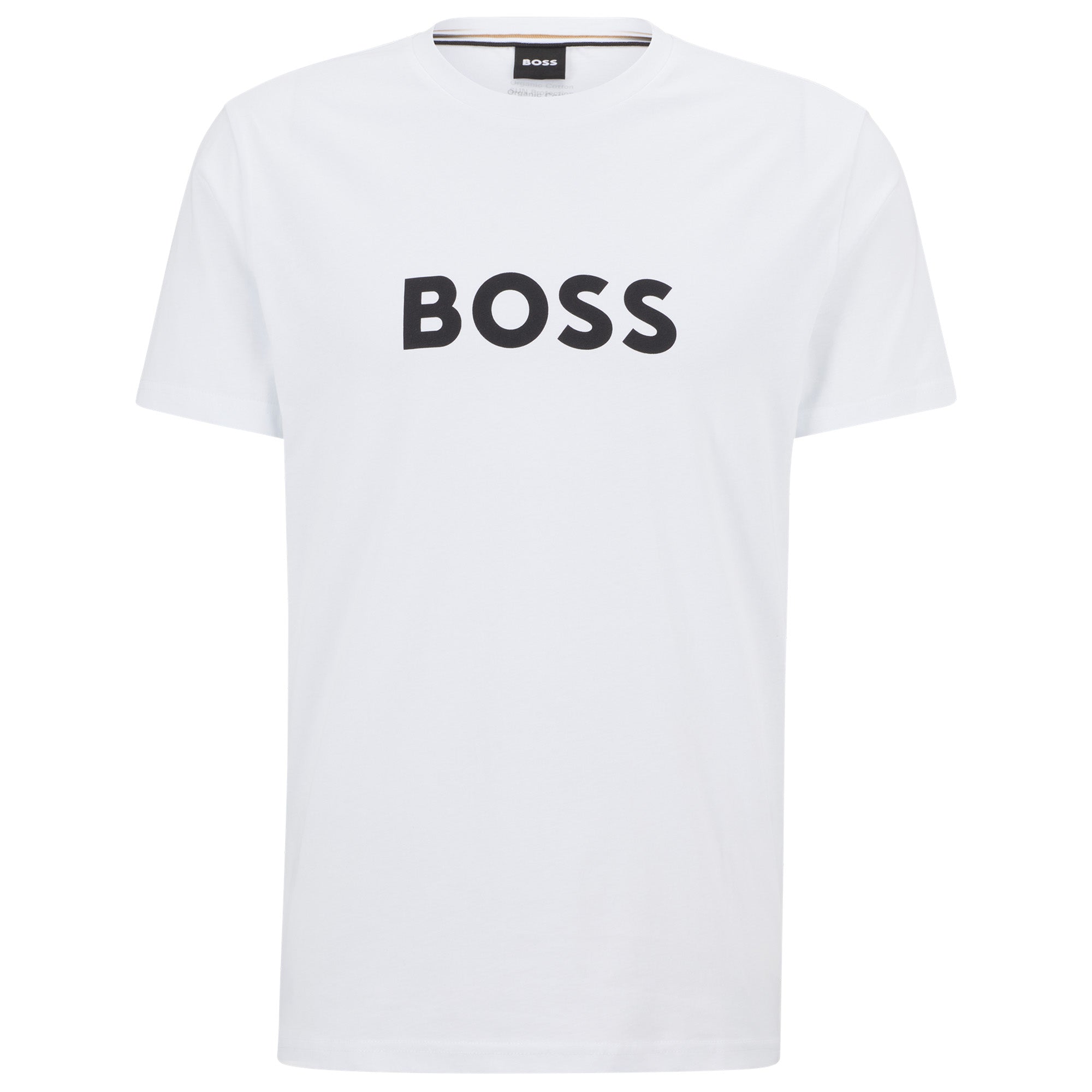BOSS Men's T-shirt - RN T-shirt, round neck, short sleeve, large logo print, cotton