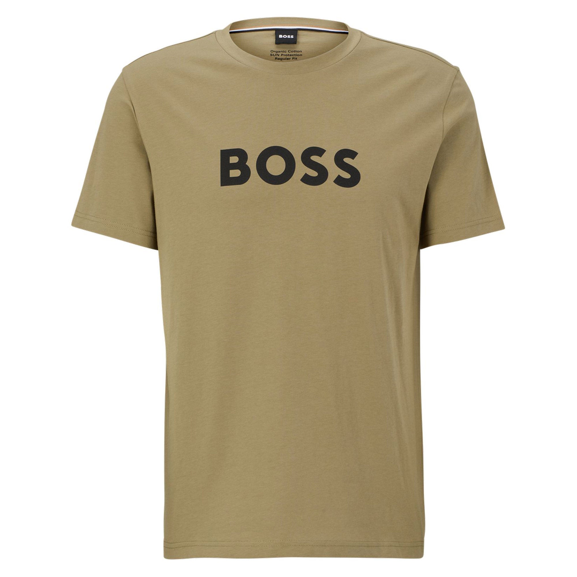 BOSS Men's T-shirt - RN T-shirt, round neck, short sleeve, large logo print, cotton