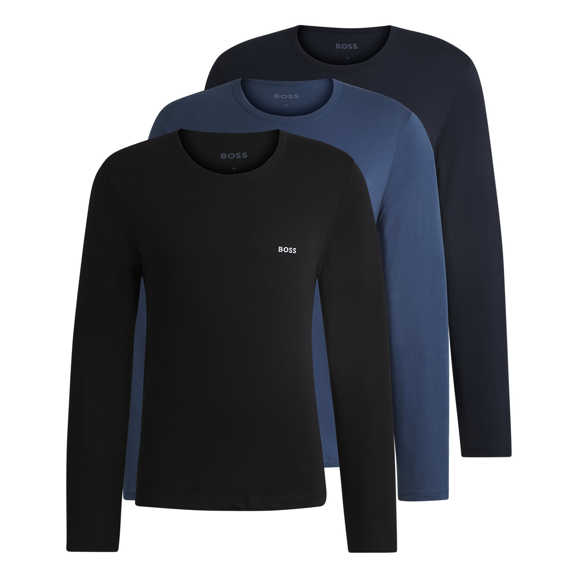 BOSS Herren Langarmshirt, 3er Pack - LS ShirtRN 3P Classic, Longsleeve, Rundhals
