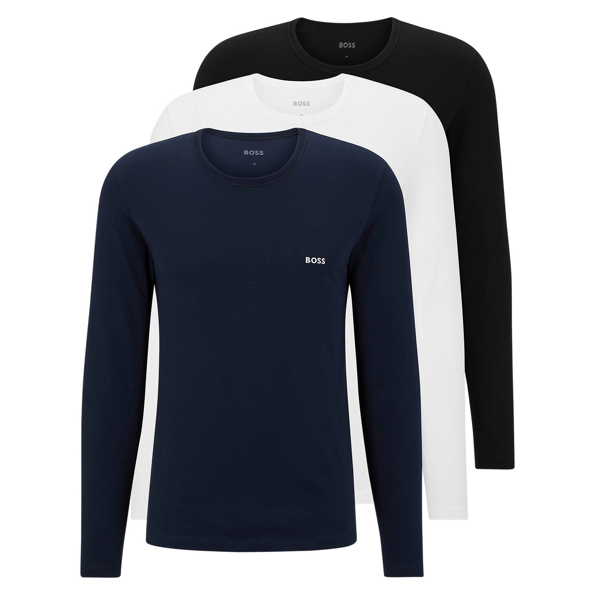 BOSS Herren Langarmshirt, 3er Pack - LS ShirtRN 3P Classic, Longsleeve, Rundhals