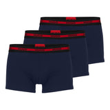 HUGO Herren Boxershorts, 3er Pack - TRUNK TRIPLET PLANET, Logo, Cotton Stretch