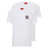 HUGO Men's T-shirt, 2-pack - DIMENTO, round neck, short sleeve, logo print, cotton