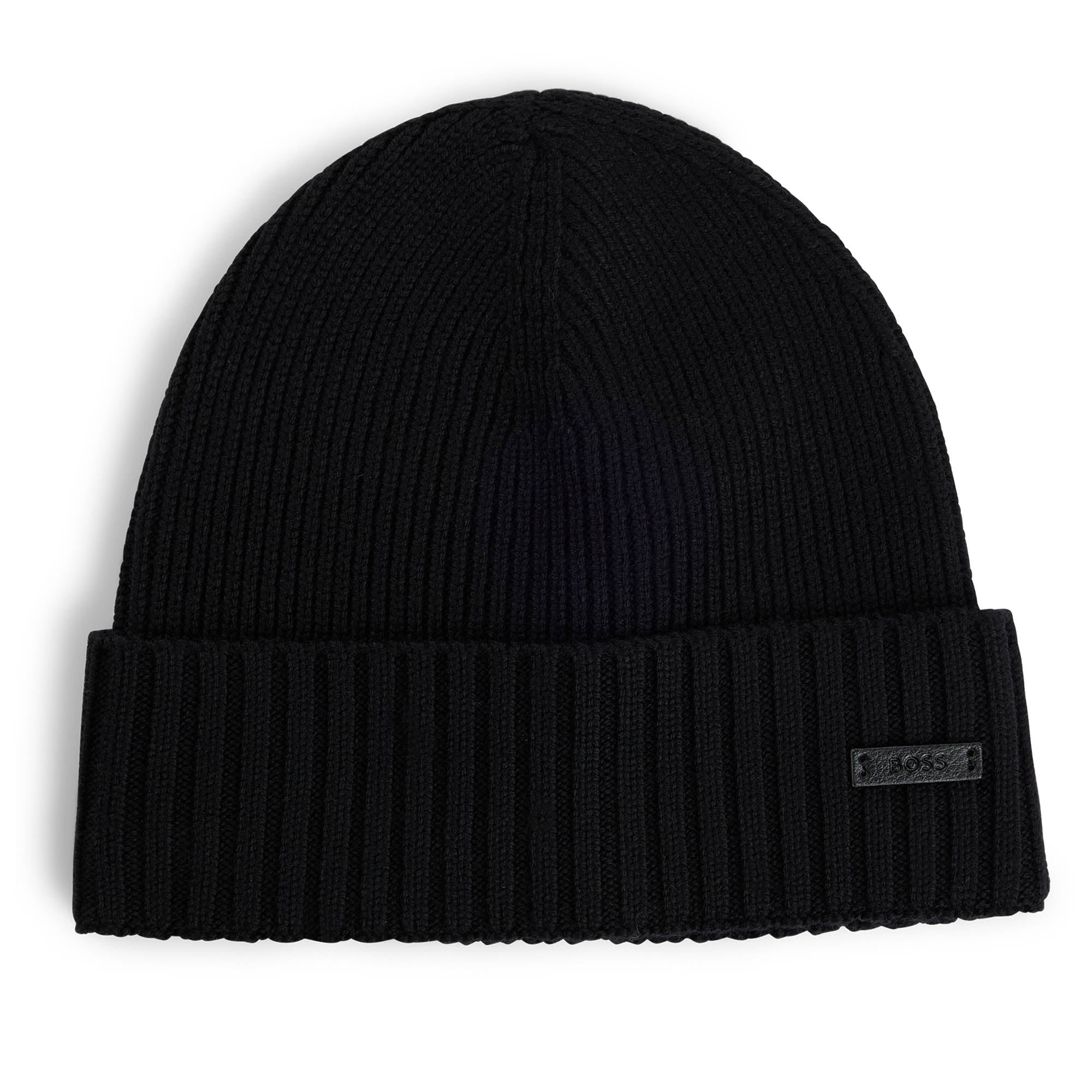 BOSS Herren Mütze, Schurwolle - Fati, Beanie, Rippstrick, One Size, einfarbig