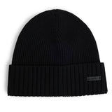 BOSS Men's Hat, Virgin Wool - Fati, Beanie, Ribbed Knit, One Size, Solid Colour