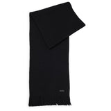 BOSS Men's Scarf, Virgin Wool - Albas, Knitted Scarf, Fringes, 70x25cm, One Size