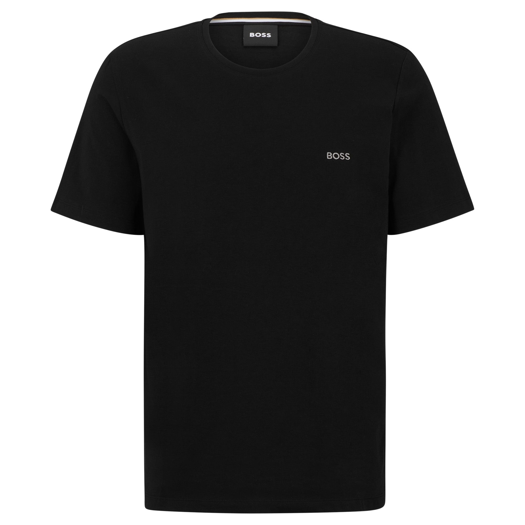 Vielseitig kombinierbares Basic T-Shirt von der Marke BOSS. Elastische Jersey-Qualität aus reiner Baumwolle, kleine Logo-Stickerei, Regular Fit.