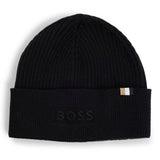 BOSS men's beanie with wool - Magico Hat, beanie, ribbed knit, one size, cotton mix