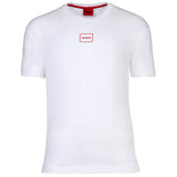 HUGO Herren T-Shirt - Laze, Rundhals, Kurzarm, Logo, Baumwollmischung