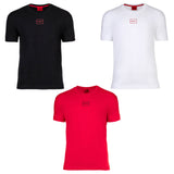 HUGO Herren T-Shirt - Laze, Rundhals, Kurzarm, Logo, Baumwollmischung
