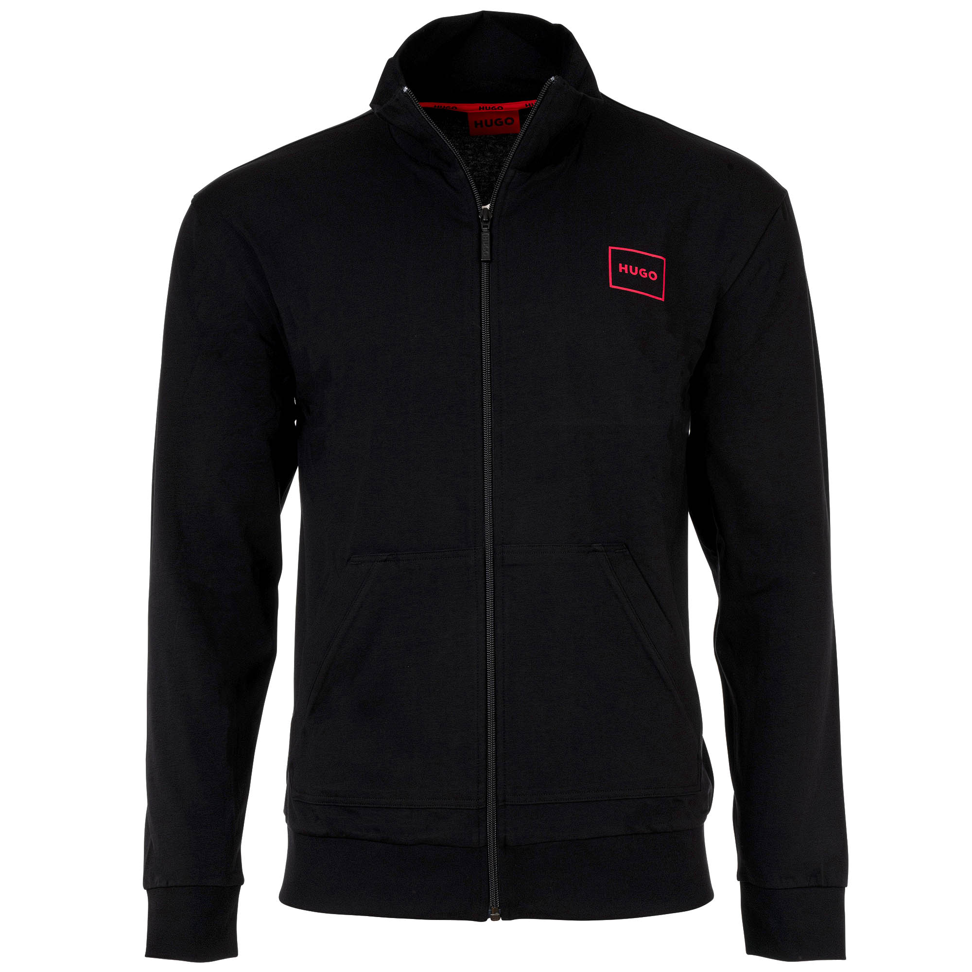 HUGO Herren Sweatjacke - Laze Zip Jacket, Stehkragen, Reißverschluss, Cotton Stretch