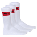 HUGO Herren Socken, 3er Pack - QS Rib Label CC, gerippt, Logo, Baumwollmischung