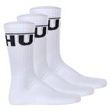 HUGO Herren Socken, 3er Pack - QS Iconic CC, gerippt, Logo, Baumwollmischung