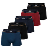 BOSS Herren Boxershorts, 5er Pack - Essentials Trunks, Logo, Baumwollmischung
