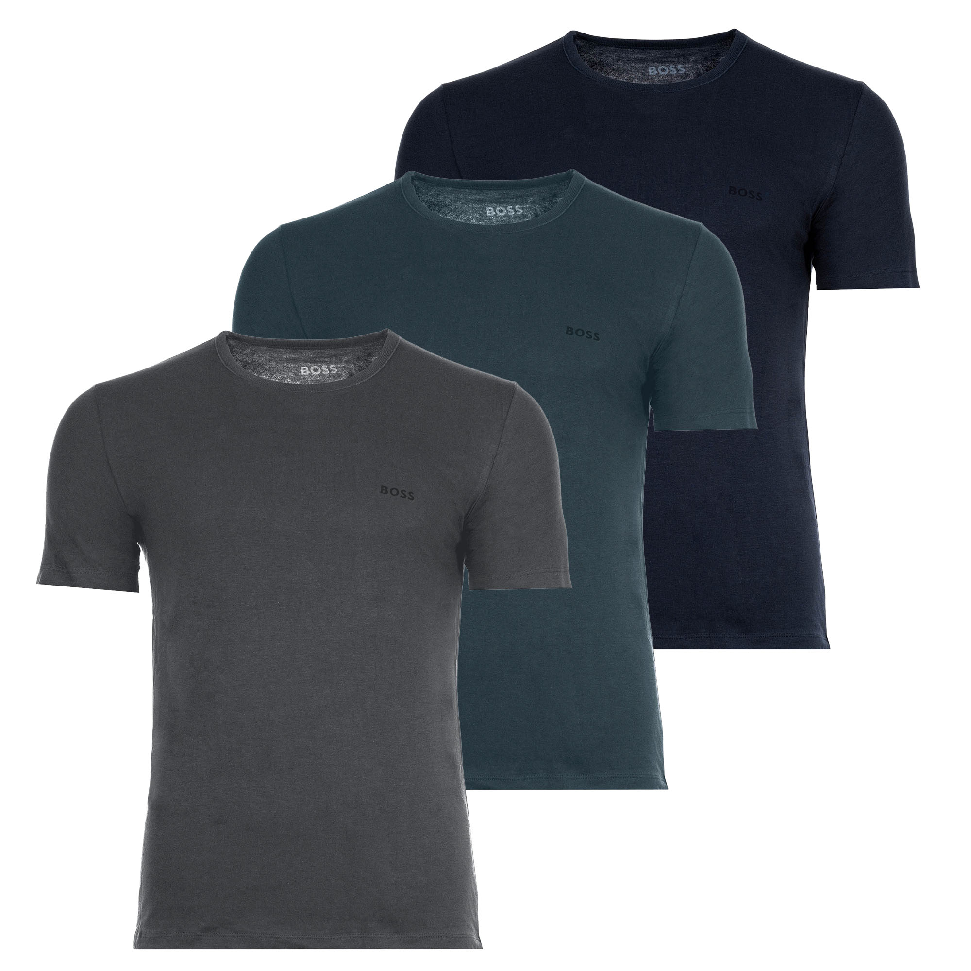 BOSS Herren T-Shirt, 3er Pack - Classic, Rundhals, Kurzarm, Baumwolle