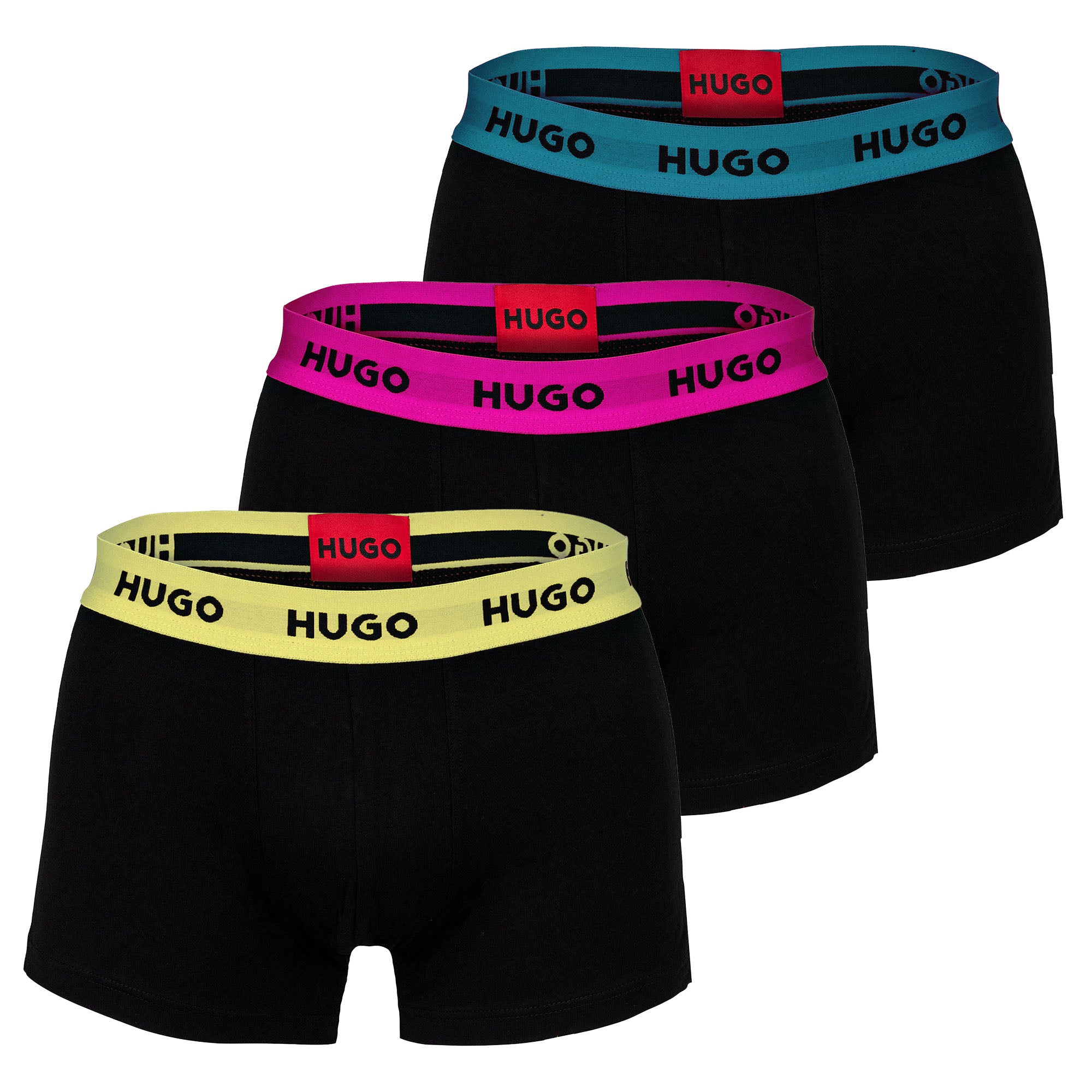 HUGO Herren Boxershorts, 3er Pack - Trunk Triplet, Cotton Stretch, Logo