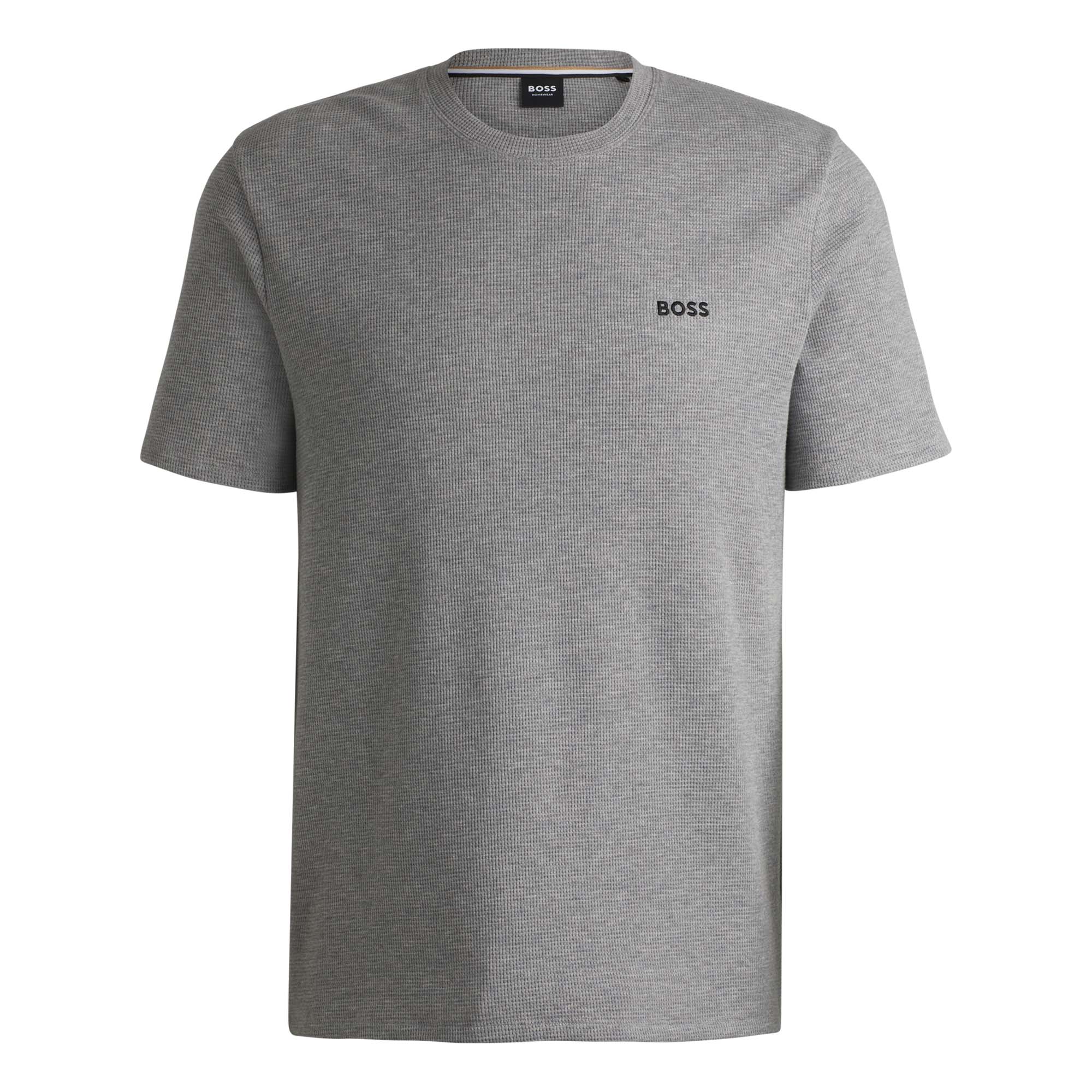 BOSS Herren T-Shirt, Waffeloptik -  Waffle T-Shirt, Logo, Rundhals, Logo, Baumwollmischung