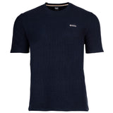 BOSS Herren T-Shirt, Waffeloptik -  Waffle T-Shirt, Logo, Rundhals, Logo, Baumwollmischung