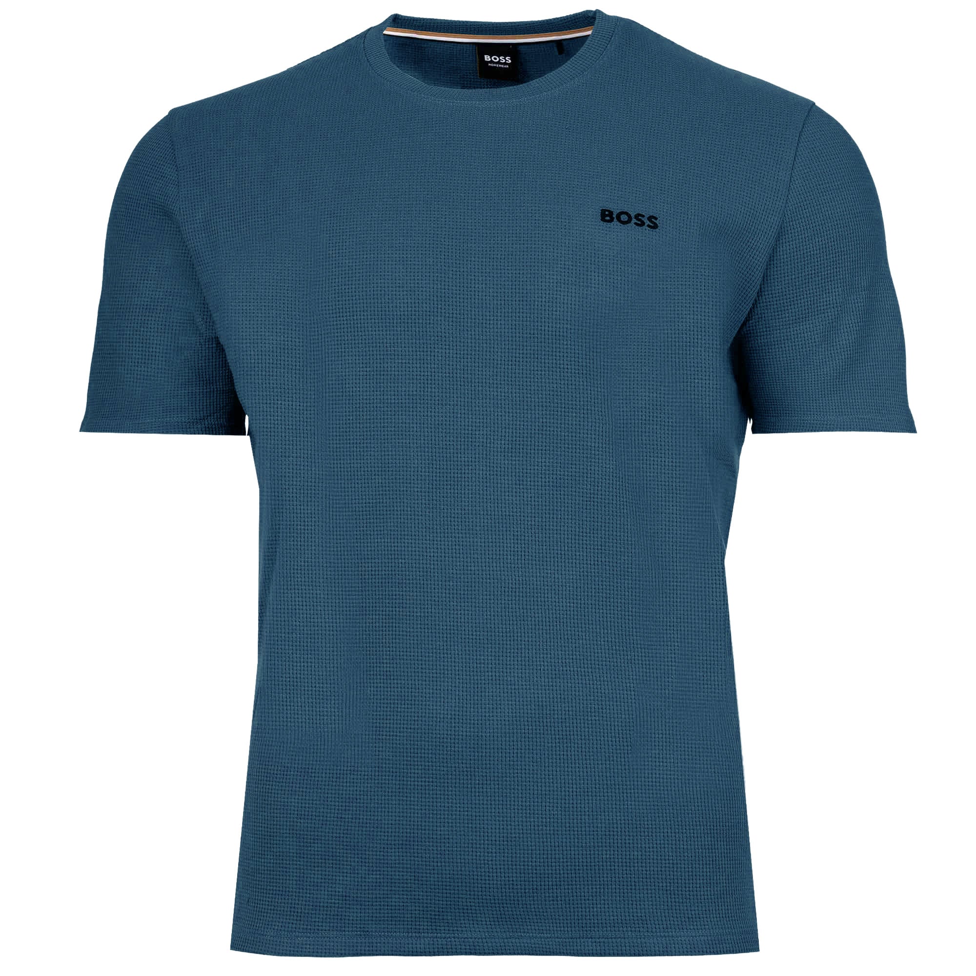 BOSS Herren T-Shirt, Waffeloptik -  Waffle T-Shirt, Logo, Rundhals, Logo, Baumwollmischung