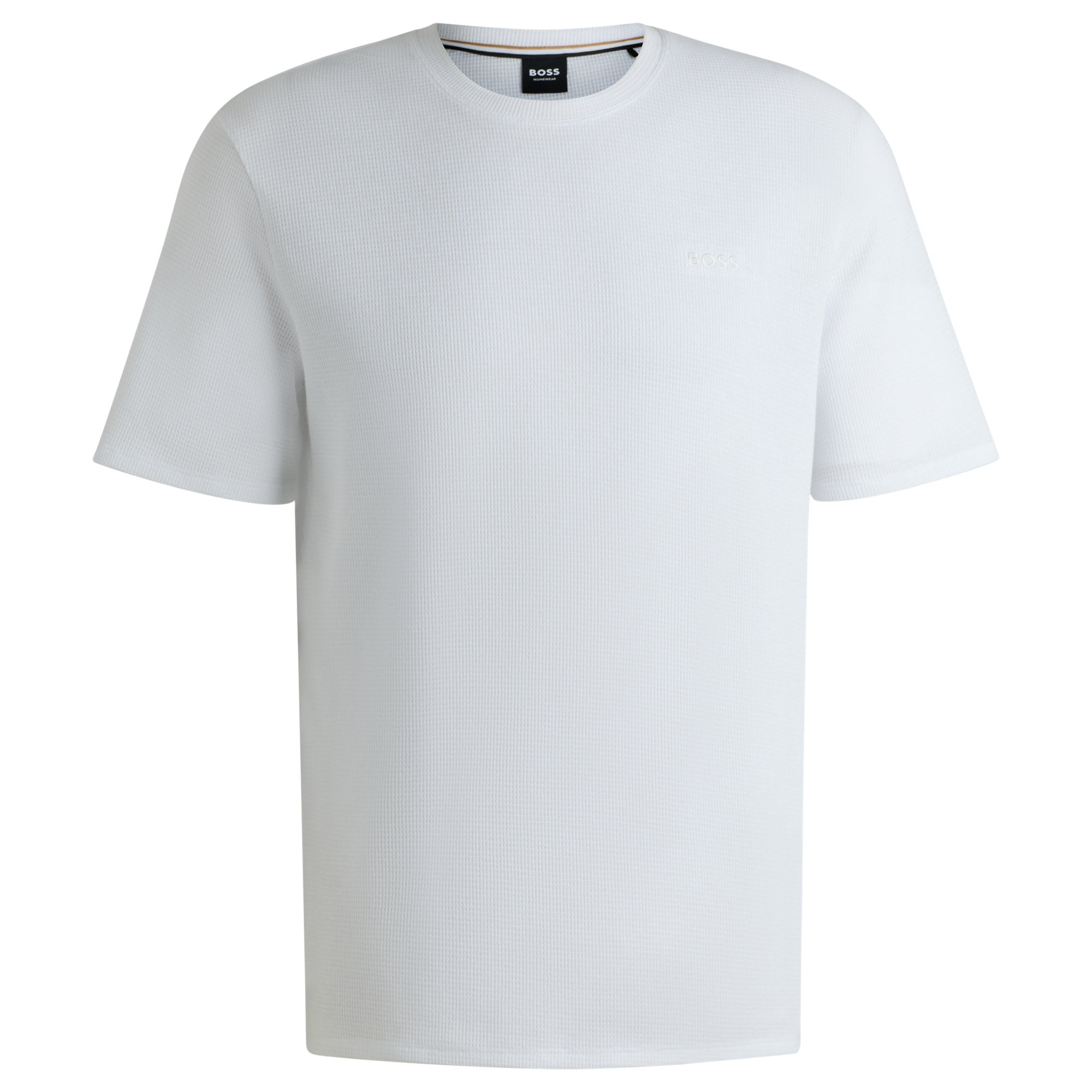 BOSS Herren T-Shirt, Waffeloptik -  Waffle T-Shirt, Logo, Rundhals, Logo, Baumwollmischung