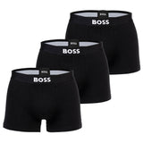 BOSS Herren Boxershorts, 3er Pack - Trunks, Boss One, Cotton Stretch, Logo