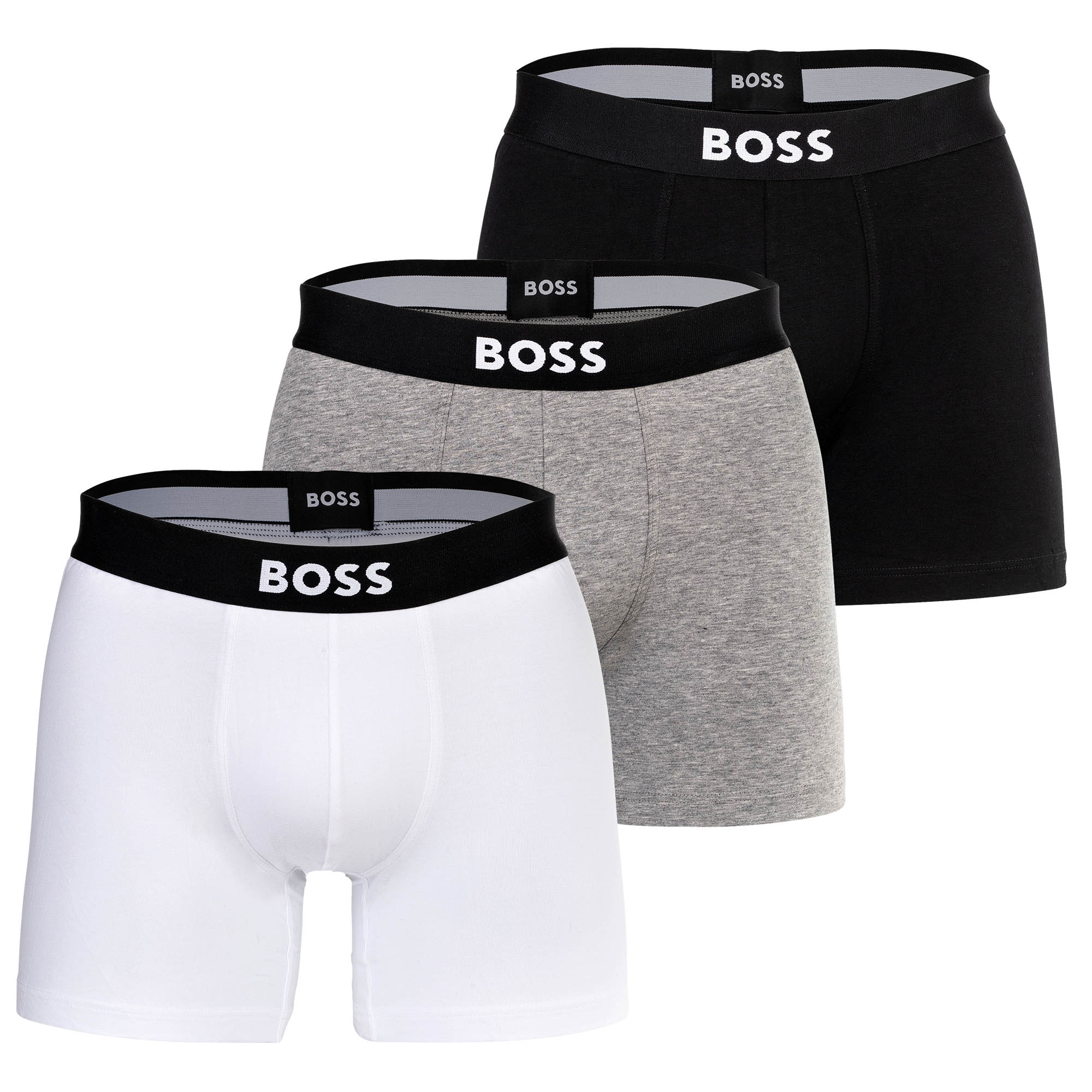BOSS Herren Boxershorts, 3er Pack - Boxer Brief, Boss One, Cotton Stretch, Logo