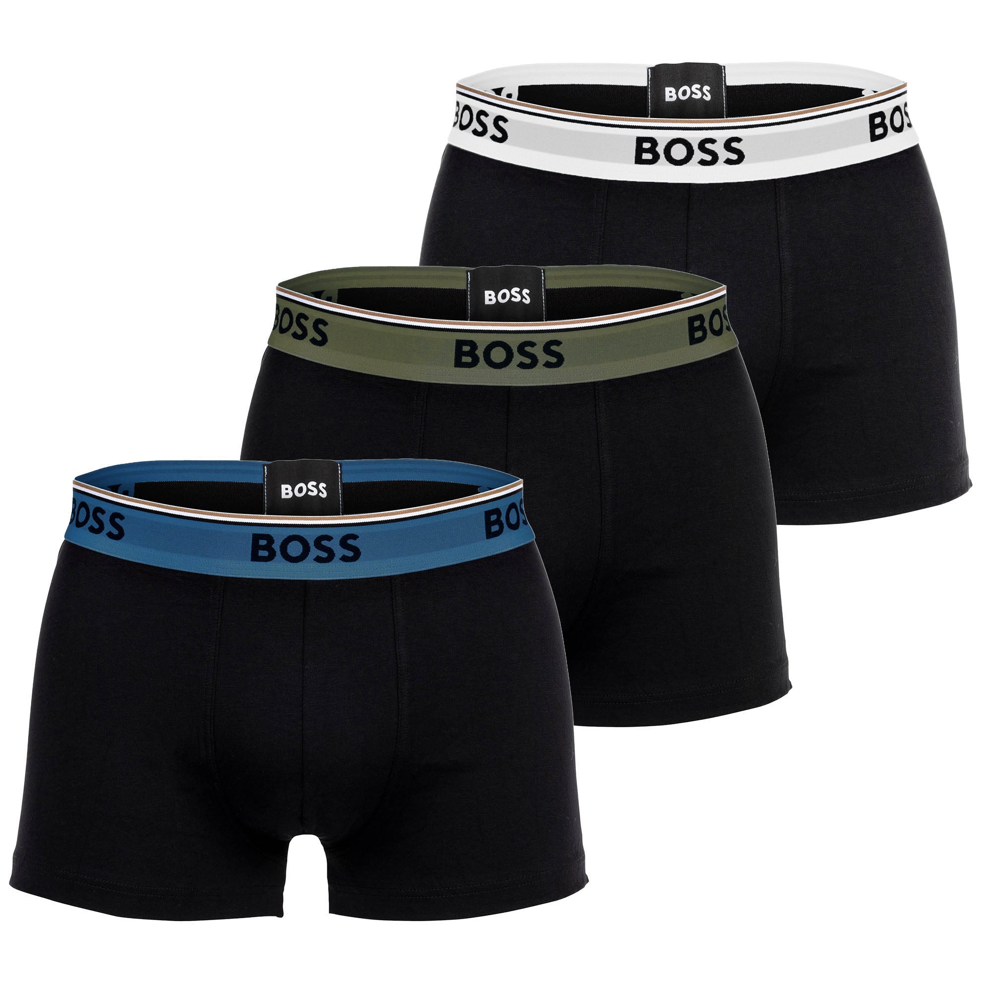BOSS Herren Boxershorts, 3er Pack - Trunk 3P Power, Cotton Stretch, Logo, uni