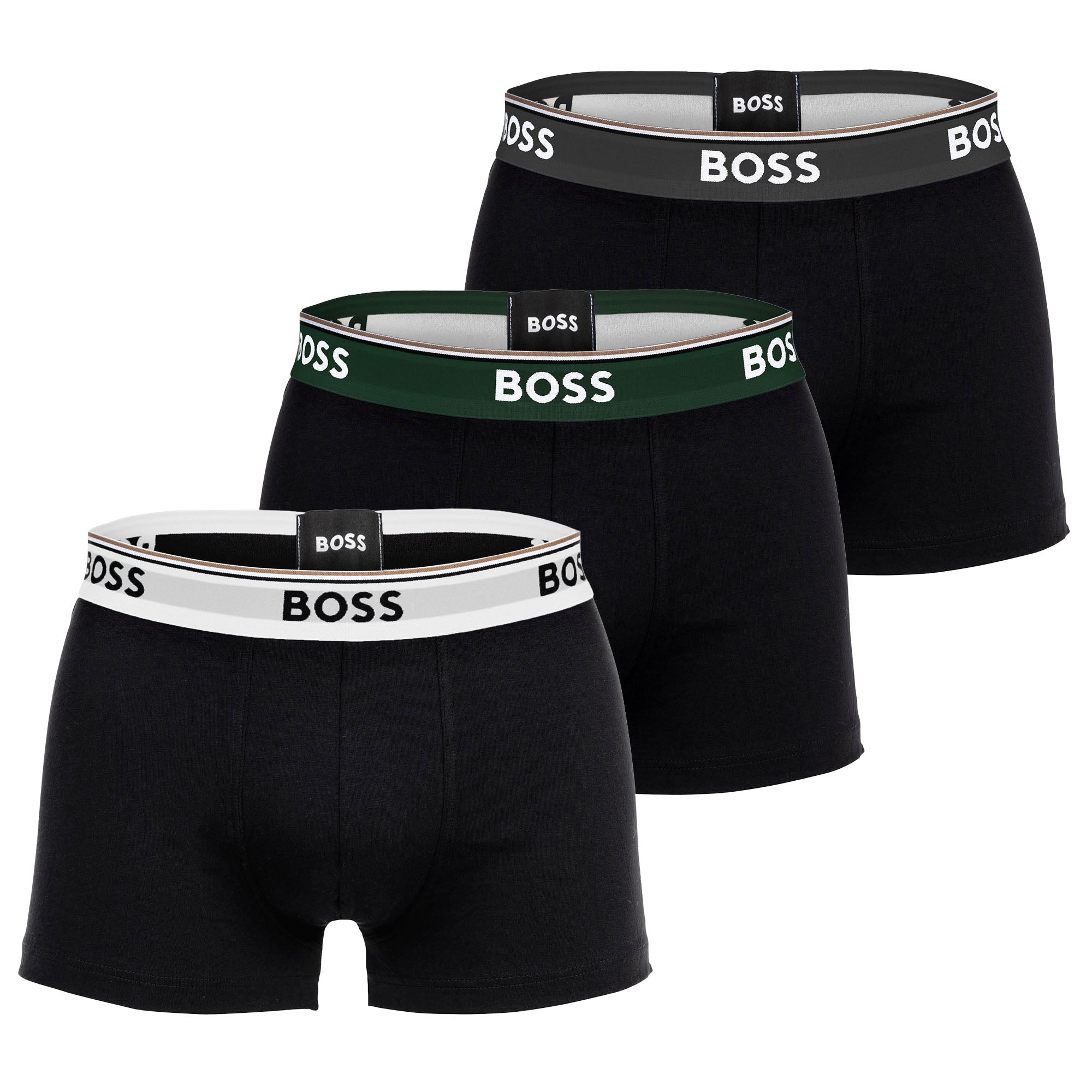 BOSS Herren Boxershorts, 3er Pack - Trunk 3P Power, Cotton Stretch, Logo, uni