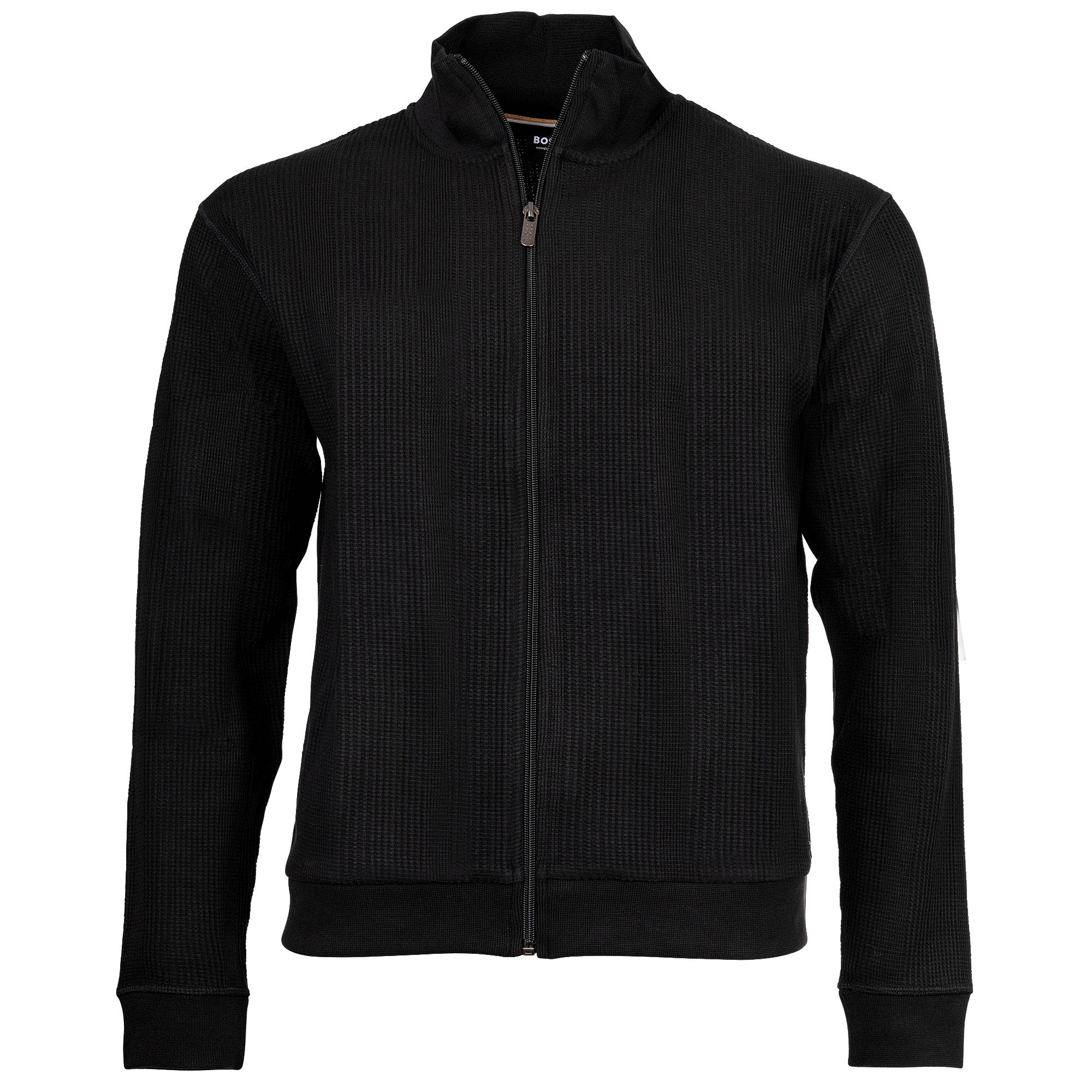 BOSS Herren Zip-Sweatjacke - Structure Zip Jacket, Stehkragen, Baumwoll-Mix