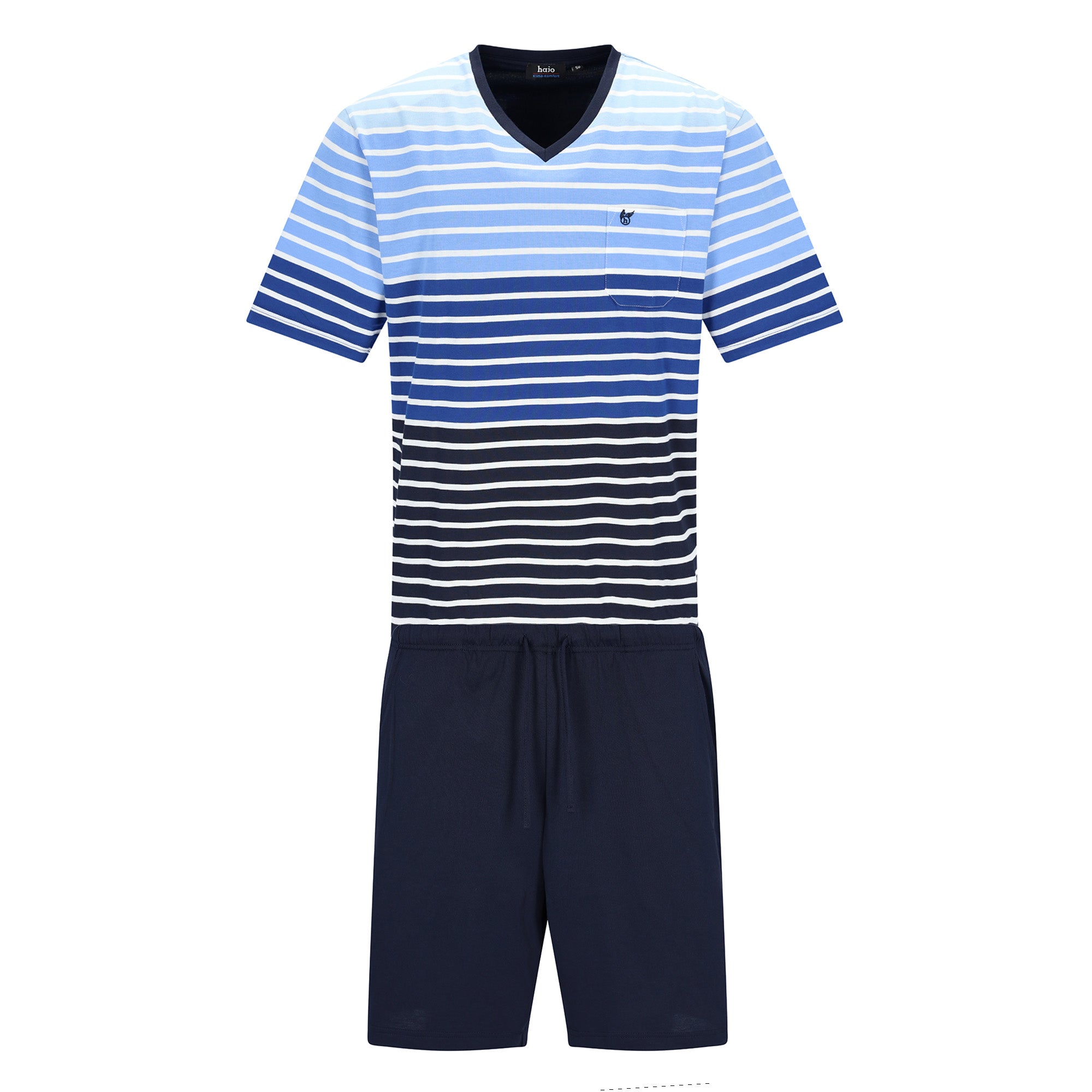 hajo Men Pyjamas, Short - Climate Comfort, Pyjamas, Bermuda, V-Neck, Cotton Blend
