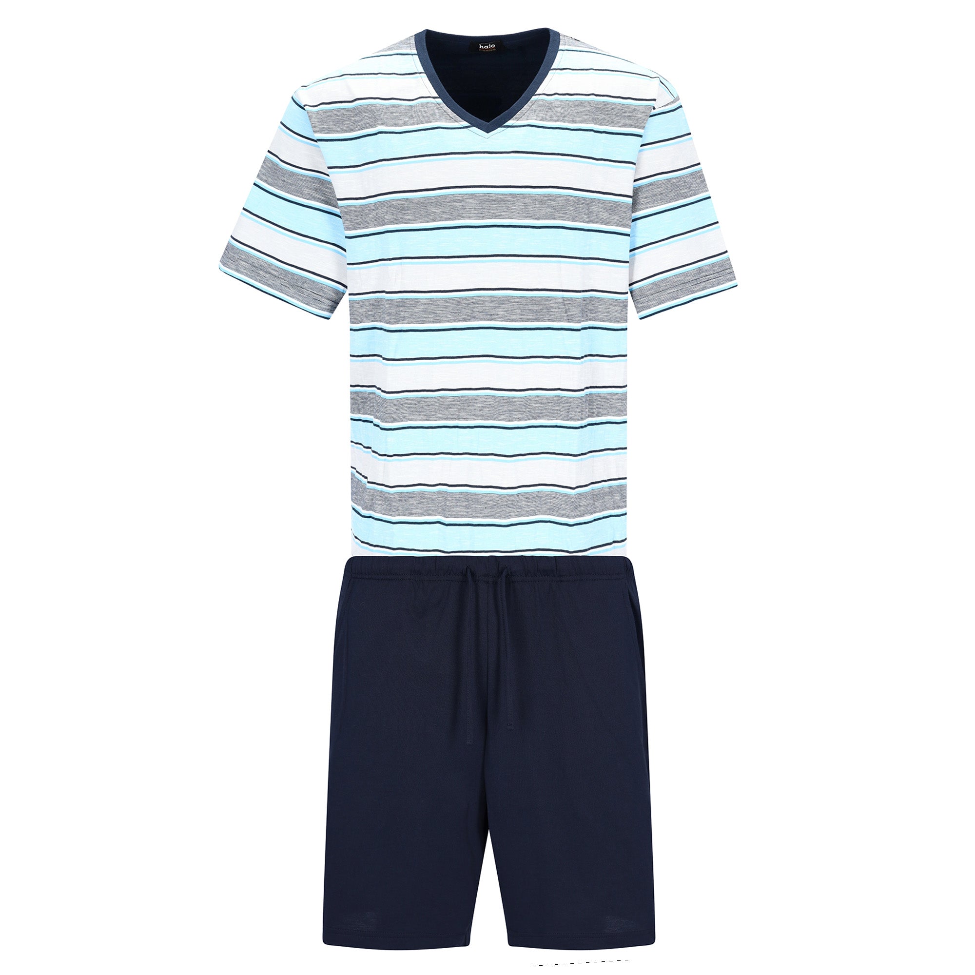 hajo Men Pyjamas, Short - Premium Cotton, V-Neck, Pyjamas, Shorty, Cotton
