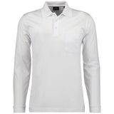 RAGMAN Herren Langarm-Poloshirt - Soft Knit Polo Knopf Langarm, Baumwollmischung, Knopfleiste, Easy Care