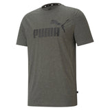 PUMA Herren Sport T-Shirt - ESS Essentials Heather Tee, Rundhals, Kurzarm, uni